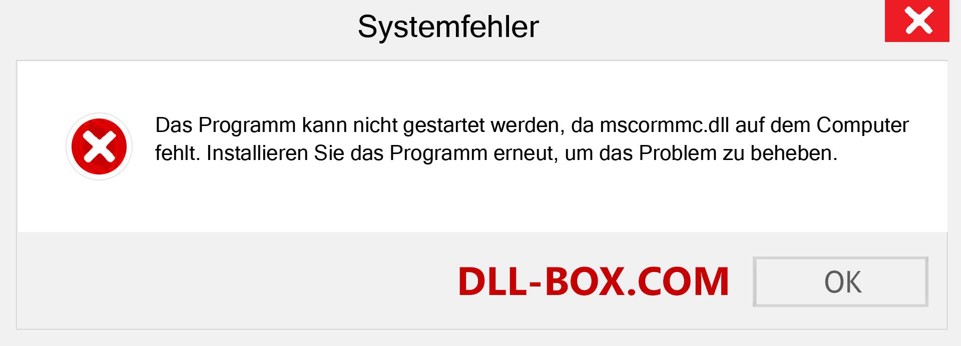 mscormmc.dll-Datei fehlt?. Download für Windows 7, 8, 10 - Fix mscormmc dll Missing Error unter Windows, Fotos, Bildern